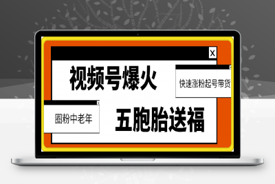 视频号最近爆火赛道，五胞胎送福，圈粉中老年，快速涨粉起号带货-云创库