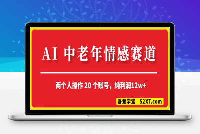 AI 中老年情感赛道，两个人操作 20 个账号，纯利润12w+-云创库